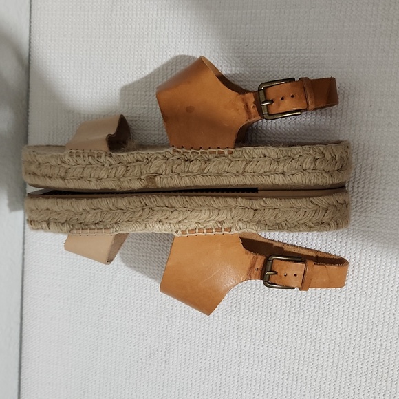 Soludos Espadrilles leather Flatform Two Tone sandals - Picture 7 of 12